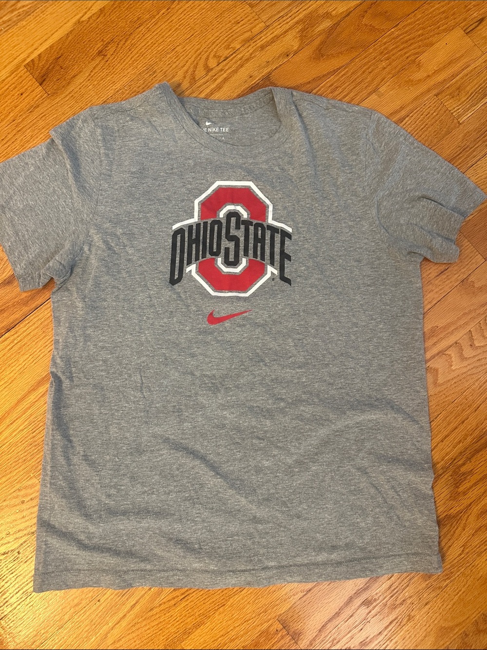 Nike Gray Ohio State Graphic Tee with Red Logo